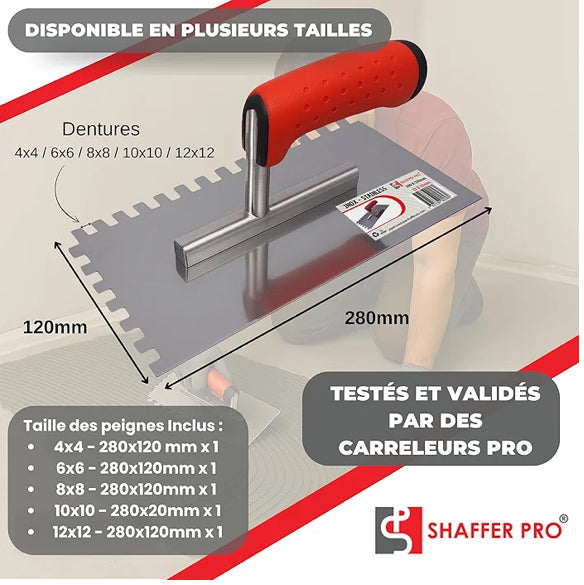 Pack Peignes à Colle Carrelage 4 6 8 10 12 mm – Shaffer Pro | Pose précise carrelage