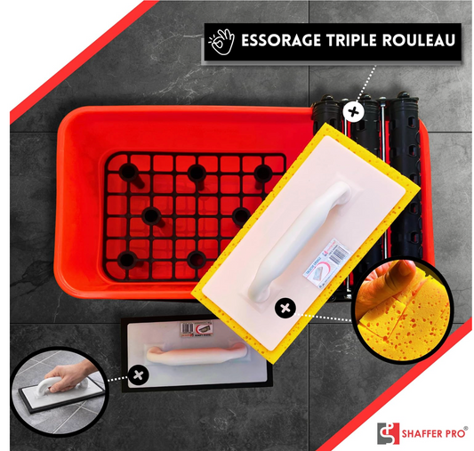 Kit Jointoiement Carrelage – Seau 24L + Taloche Jointer + Taloche Nettoyer | Shaffer Pro