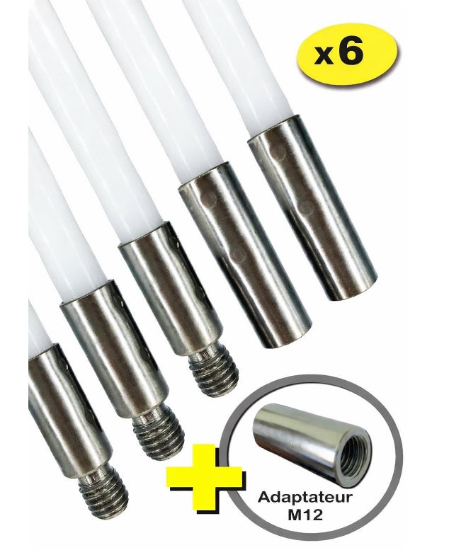 Lot de 6 cannes de ramonage - 3 mètres - Poêles Pellets et Granulés - Shaffer Pro