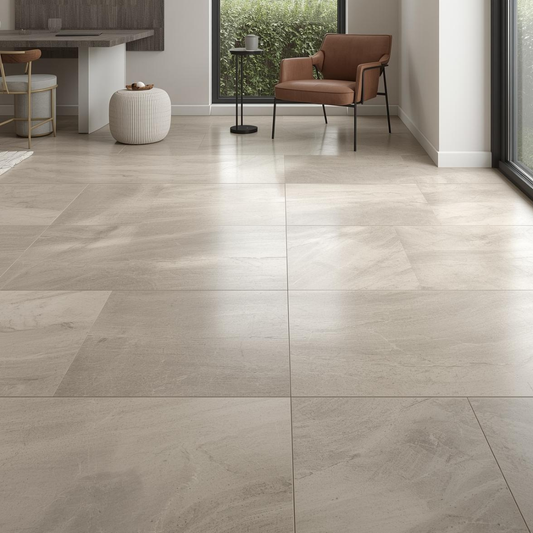 Artisan utilisant outils à jointer, ventouses et hydrofuge Shaffer Pro pour pose de carrelage