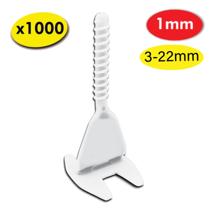 1 000 Croisillons Carrelage Autonivelants XL - 1 mm - Shaffer Pro - Shaffer Pro