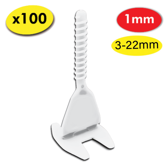 100 Croisillons Carrelage Autonivelants XL - 1 mm - Shaffer Pro - Shaffer Pro