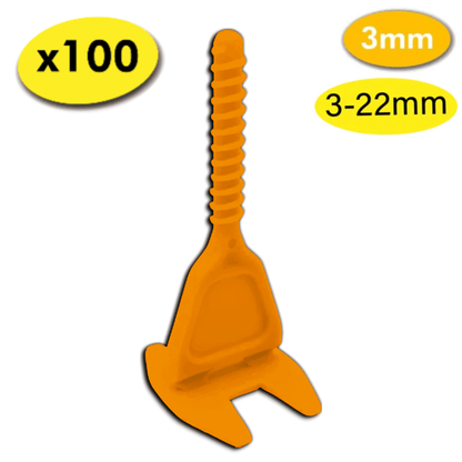 100 Croisillons Carrelage Autonivelants XL - 3 mm - Shaffer Pro - Shaffer Pro