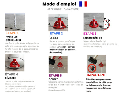 100 Croisillons Carrelage Autonivelants XL - 3 mm - Shaffer Pro - Shaffer Pro