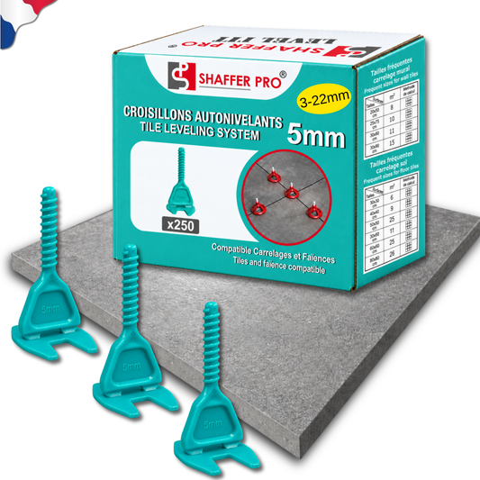 Lot de 250 Croisillons Carrelage Autonivelants XL – 5 mm | SHAFFER PRO