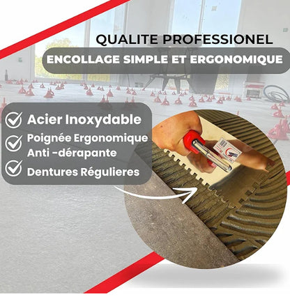 Platoir dentée à colle/mortier - 28 x 12 cm - Denture 6 x 6 - Shaffer Pro