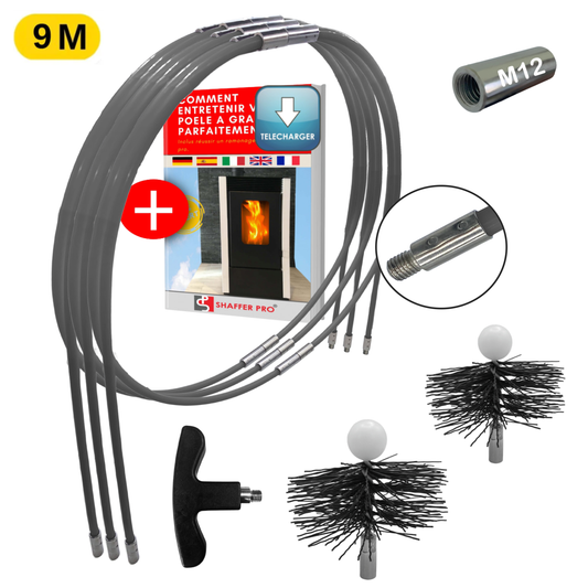 Kit Ramonage Poêle à Pellets 9m – Hérisson 80 & 100 mm | Shaffer Pro