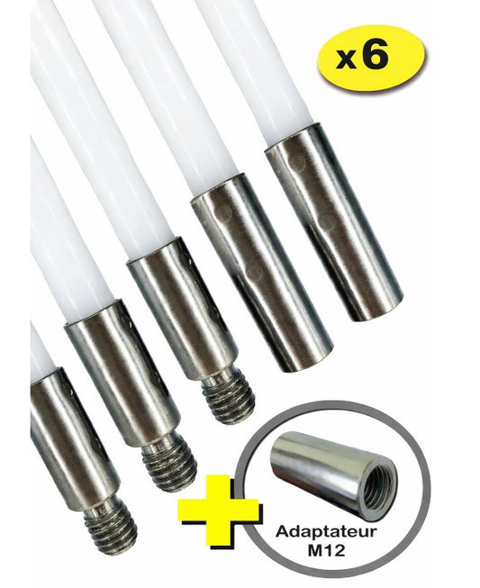 Lot de 6 cannes de ramonage - 3 mètres - Poêles Pellets et Granulés - Shaffer Pro