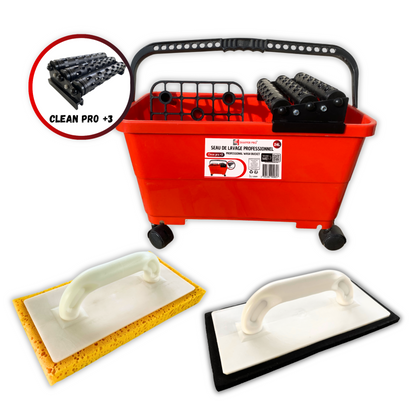 Kit Joint Seau de nettoyage joint carrelage 24 litres Clean pro +3 + Taloche à jointer + Taloche à nettoyer - Shaffer Pro