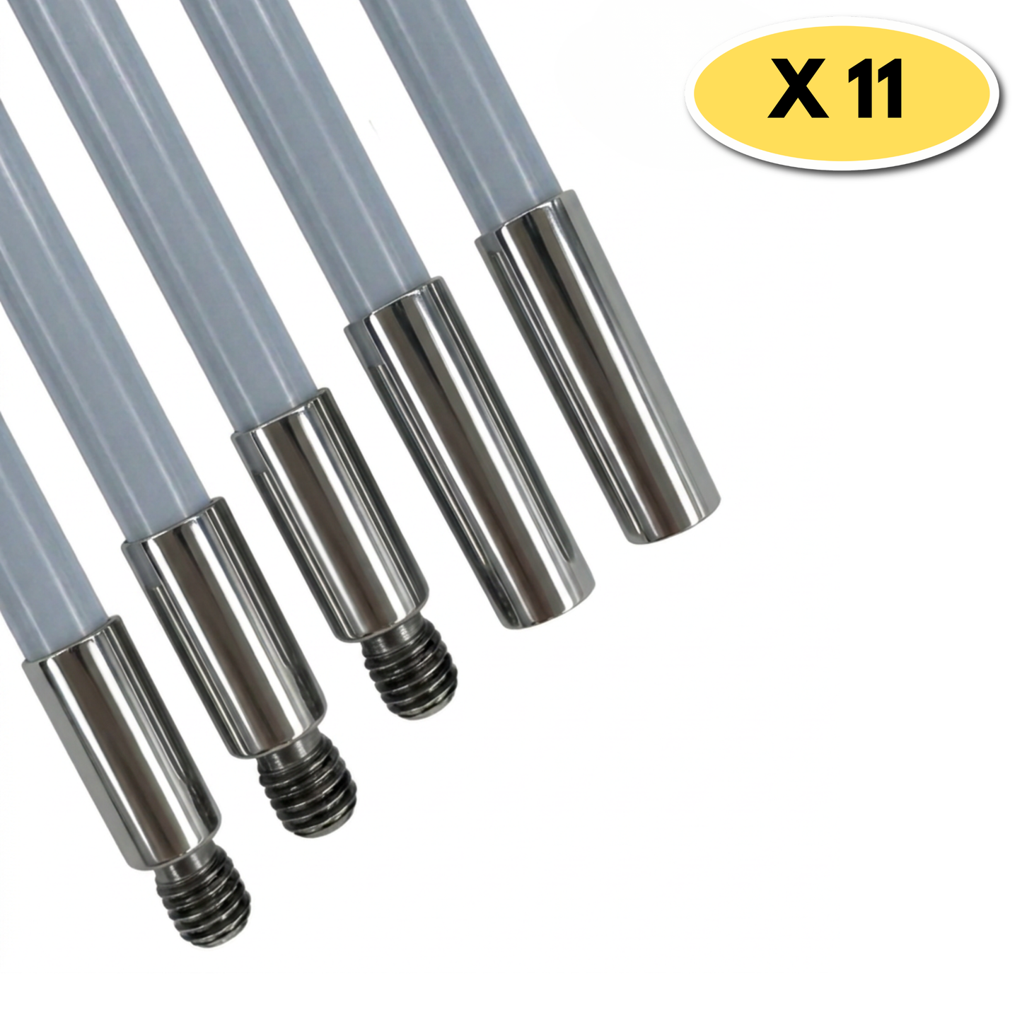 Lot 11 Cannes de Ramonage Flexibles Ø8mm – 6 mètres – Poêle Pellets & Granulés | Shaffer Pro